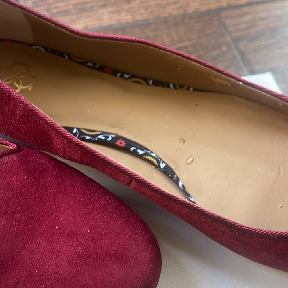 Ann Taylor Red Flats Classic Suede Loafers - Picture 2 of 2
